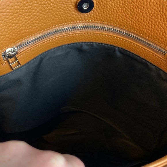 Christopher Kon Cognac Weaved Pebbled Leather Purse Over-The-Shoulder Bag Tote - Picture 14 of 16